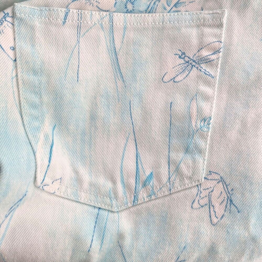 Vintage 90s y2k Bill Blass Jeanswear Denim Shorts Butterfly Floral High Rise 12 - Picture 4 of 11